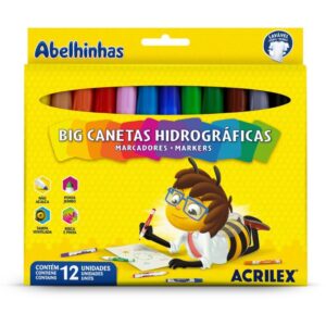 Caneta Hidrografica Jumbo Big 12 Cores - Imagem 1