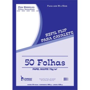 Papel para Flip-Chart Serrilhado 62X86CM 75G. 50FLS. - Imagem 1