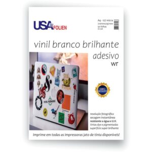 Papel Fotografico Inkjet A4 Vinil Adesivo Branco - Imagem 1