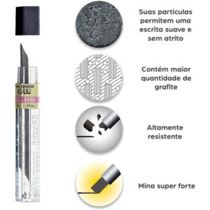 Grafite 0.7MM B Hi Polymer Super 12TBX12MIN - Imagem 4