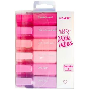 Caneta Marca Texto Pink Vibes 6 Cores - Imagem 1