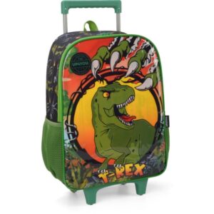 Mochila Infantil com Rodinha UP4YOU Dinossauro G Preta - Imagem 1