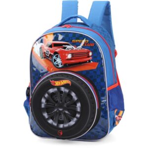 Mochila Infantil Hot Wheels G Azul - Imagem 2