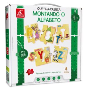 Quebra-Cabeca Madeira Montando o Alfabeto 52PCS - Imagem 2
