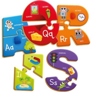 Quebra-Cabeca Madeira Aprendendo o Abc 52PCS - Imagem 1