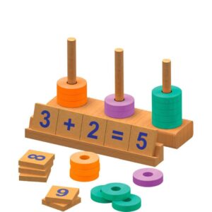 Brinquedo Pedagogico Madeira Steam Brinc. de Matematica 56P - Imagem 1