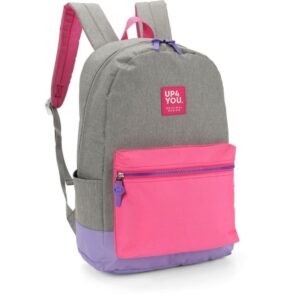 Mochila UP4YOU G Cinza C/Pink - Imagem 1