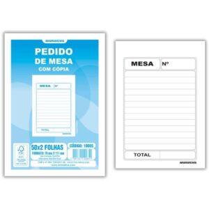 Impresso Talao de Pedido Mesa 2 Vias 50 Folhas - Imagem 1