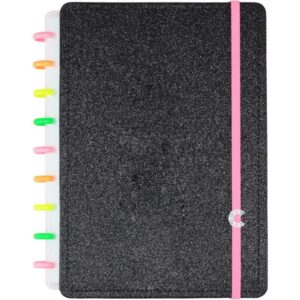 Caderno Inteligente Medio Lets Glitter Neon Black 80FLS. - Imagem 1