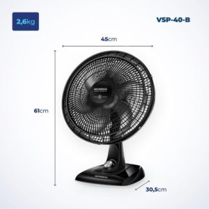 Ventilador Mesa Super Power 220V 40CM Pto - Imagem 6