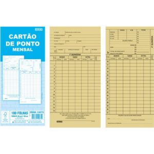 Impresso Cartao de Ponto Mensal Palha 86X180MM - Imagem 1