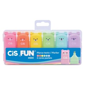 Caneta Marca Texto Cis Fun Mini Pastel 6 Cores - Imagem 1