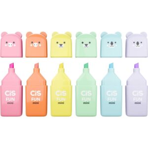 Caneta Marca Texto Cis Fun Mini Pastel 6 Cores - Imagem 2