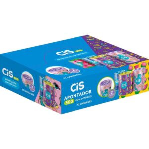 Apontador com Deposito 2 Furos Cis 500 Lata 4 Cores - Imagem 3