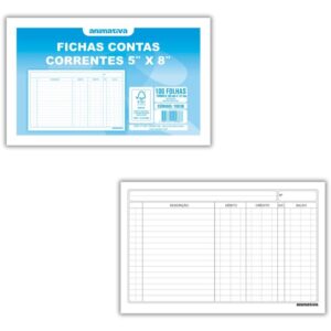 Ficha Conta Corrente 5 X 8 203 Mm X 127 Mm - Imagem 1