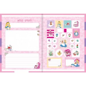 Caderno Brochurao Capa Dura Alice In Wonderland 80FLS. - Imagem 2