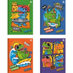 Caderno Brochura 1/4 Capa Dura Saurus 80FLS. - Imagem 1