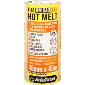 Fita para Empacotamento Hot Melt 48X40M Transparente - Imagem 1