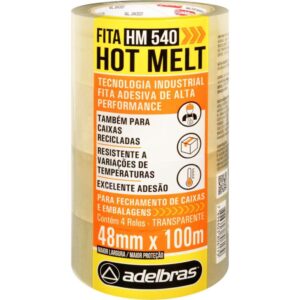 Fita para Empacotamento Hot Melt 48X100M Transparente - Imagem 1