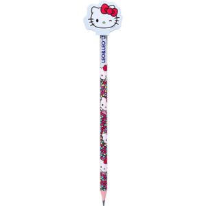Lapis Preto Redondo Decorado Hello Kitty Hb C/Borracha 4MOD - Imagem 1