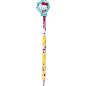 Lapis Preto Redondo Decorado Hello Kitty Hb C/Borracha 4MOD - Imagem 3