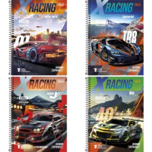 Caderno 01X1 Capa Dura X-Racing 80FLS. - Imagem 1