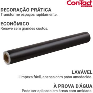 Contact Liso 45CMX10M Brilho Preto - Imagem 1