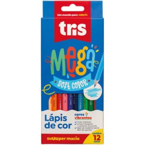 Lapis de Cor Triangular Mega Soft Color 12 Cores - Imagem 1