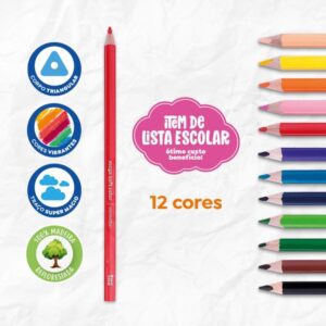 Lapis de Cor Triangular Mega Soft Color 12 Cores - Imagem 2