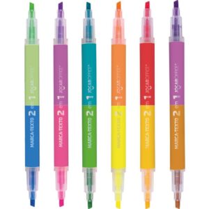 Caneta Marca Texto Jocar 2EM1 6COMBINACOES Cores - Imagem 2