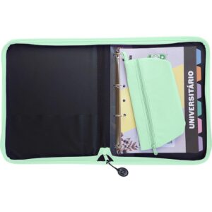 Fichario com Ziper Sweet Verde C/Estojo+div 96FLS - Imagem 2