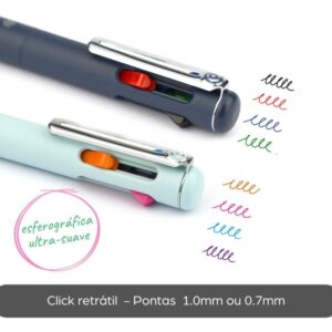 Caneta Esferografica Izee 4 Cores 0.7MM Azul - Imagem 3