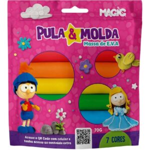 Massa para Modelar Criativa Princesa 7CORES 70G Pula e Mol - Imagem 1