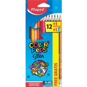 Lapis de Cor Triangular Color Peps Star 12CORES+AP+LP - Imagem 1