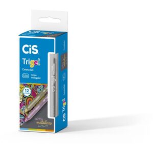 Caneta Gel Cis Trigel 1,0MM Prata Metalic - Imagem 1