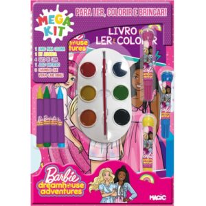 Livro Infantil Colorir Mega Kit Barbie Ler e Colorir - Imagem 1