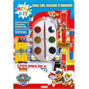 Livro Infantil Colorir Mega Kit Patrulha Canina Ler - Imagem 1