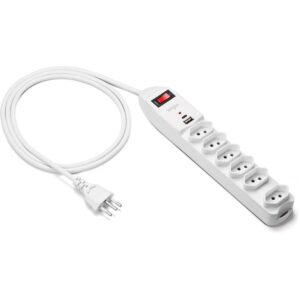 Filtro de Linha 6 Tomadas +USB Tipo a/C 10AMP - Imagem 3