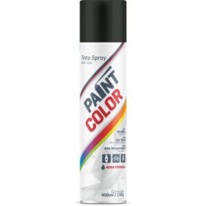 Tinta Spray Paintcolor 400ML Preto Brilhan - Imagem 1