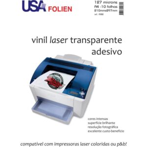 Vinil Laser Adesivo A4 Transparente 127MC - Imagem 1