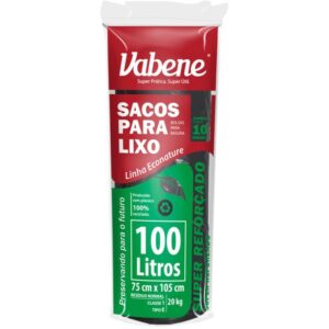 Saco para Lixo 100L Preto 75X105CM 40 Micras - Imagem 1