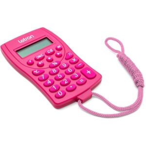 Calculadora de Bolso 8 Dig. Rosa C/Cordao e Bateria - Imagem 2