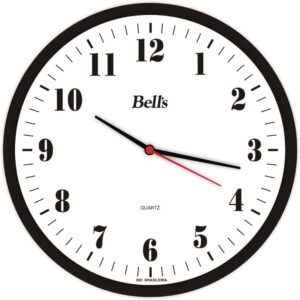 Relogio de Parede Redondo Numeros Preto 25,8CM - Imagem 1