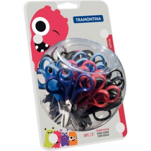 Tesoura Escolar Supercort Monster 12,5CM Color - Imagem 1
