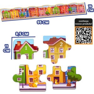 Quebra-Cabeca Cartonado Educativo Longo 24PCS 95X16CM - Imagem 1