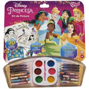 Maleta para Pintura Princesas Kit Pintura C/Adesiv - Imagem 2