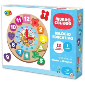 Brinquedo Pedagogico Relogio Numeros e Formas - Imagem 1