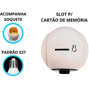 Acessorio de Seguranca Camera Wi-Fi Intelig. V360PRO - Imagem 2