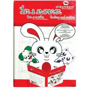 Caderno Caligrafia Capa Dura Alibombom Verm. Pauta 123X 72F - Imagem 1
