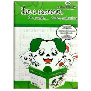 Caderno Caligrafia Capa Dura Alibombom Verde Pauta 123 72FL - Imagem 1
